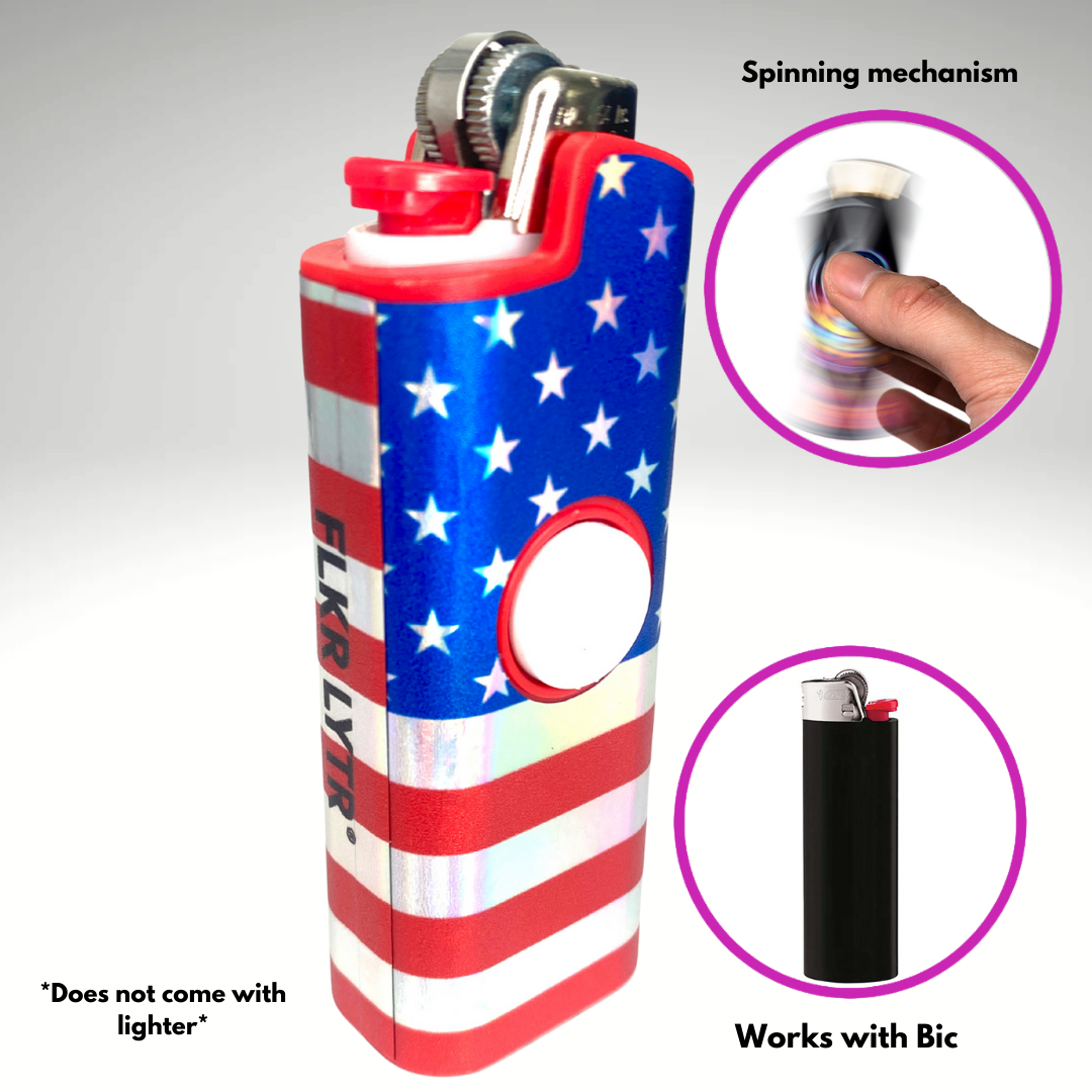 Fidget Spinner Lighter Case (American Flag)