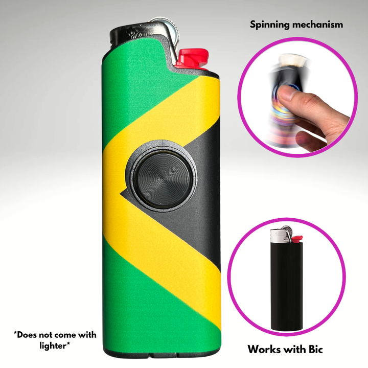 Fidget Spinner Lighter Case (Jamaican Flag)