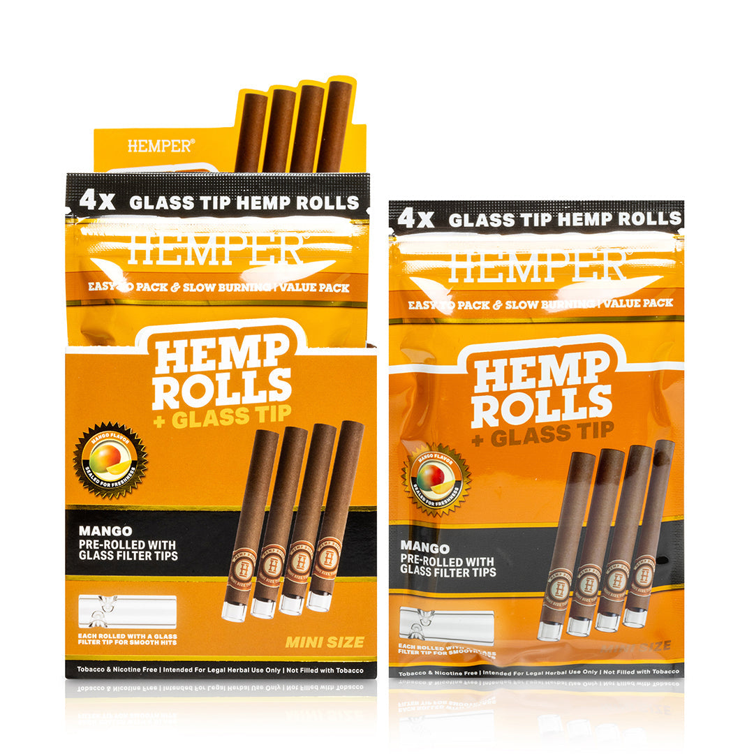 Hemper Mini Hemp Rolls + Glass Tips (Mango)