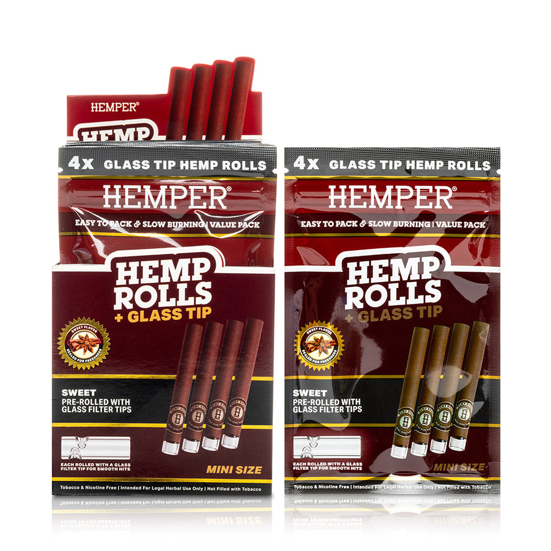 Hemper Mini Hemp Rolls + Glass Tips (Sweet)