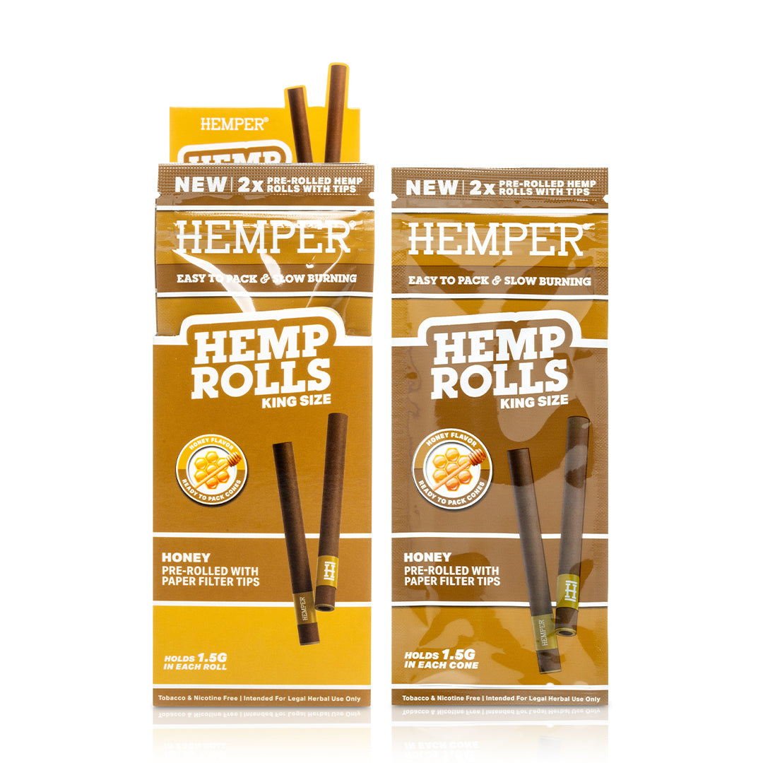 Hemper King Size Hemp Rolls + Paper Tips (Honey)