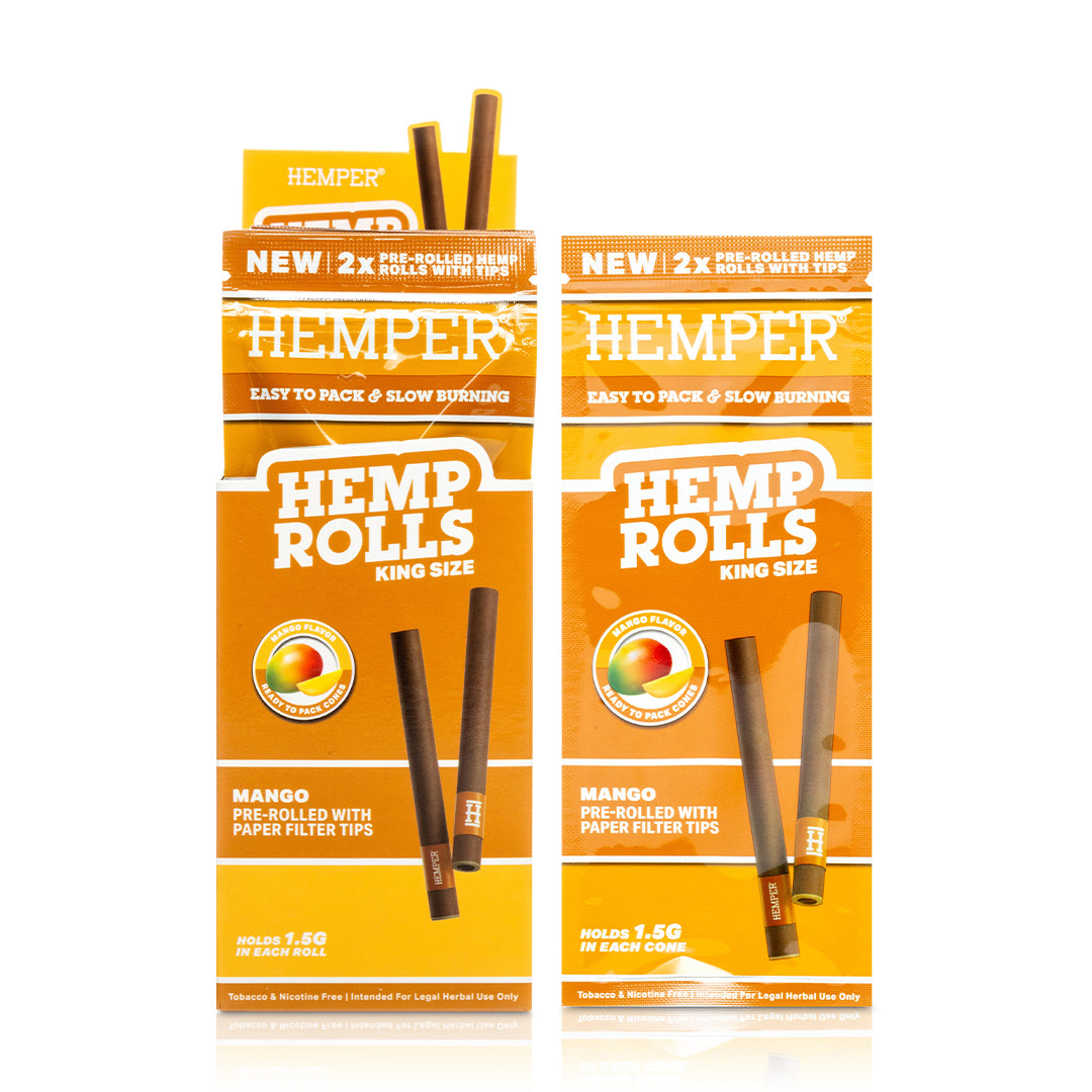 Hemper King Size Hemp Rolls + Paper Tips (Mango)