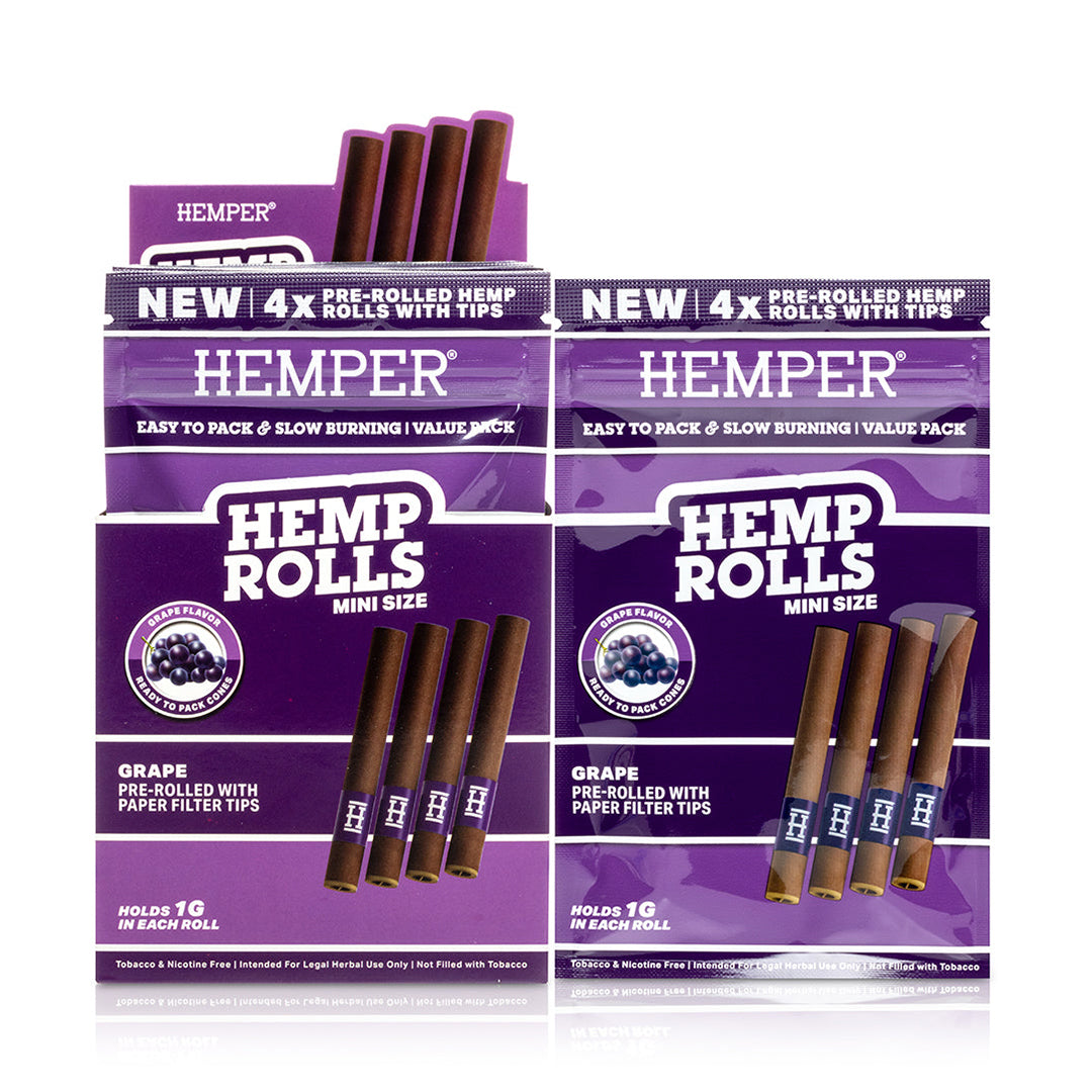 Hemper Mini Hemp Rolls + Paper Tips (Grape)