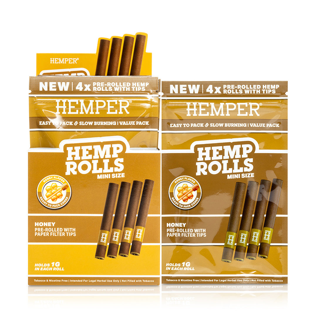 Hemper Mini Hemp Rolls + Paper Tips (Honey)