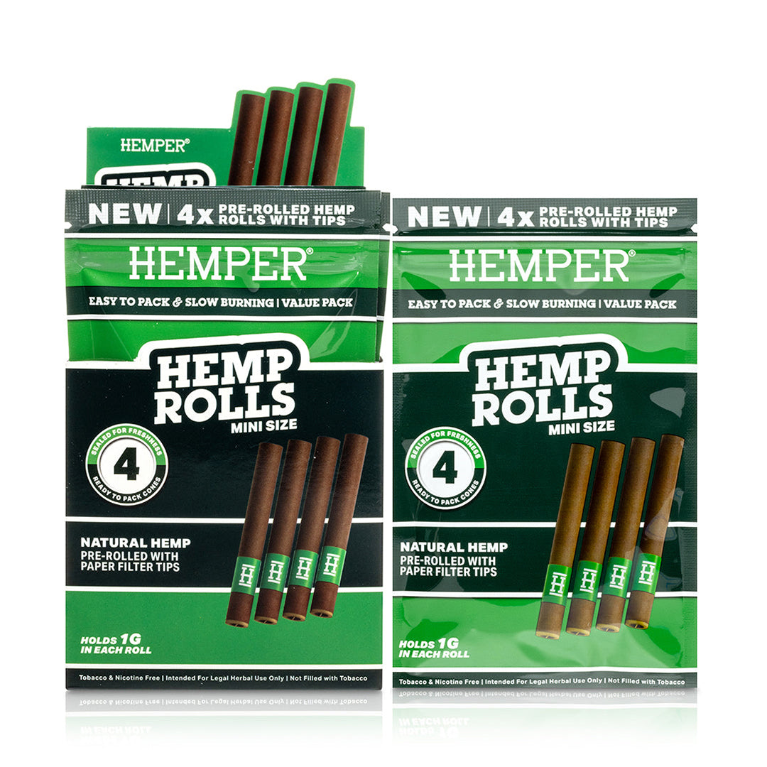Hemper Mini Hemp Rolls + Paper Tips (Natural)