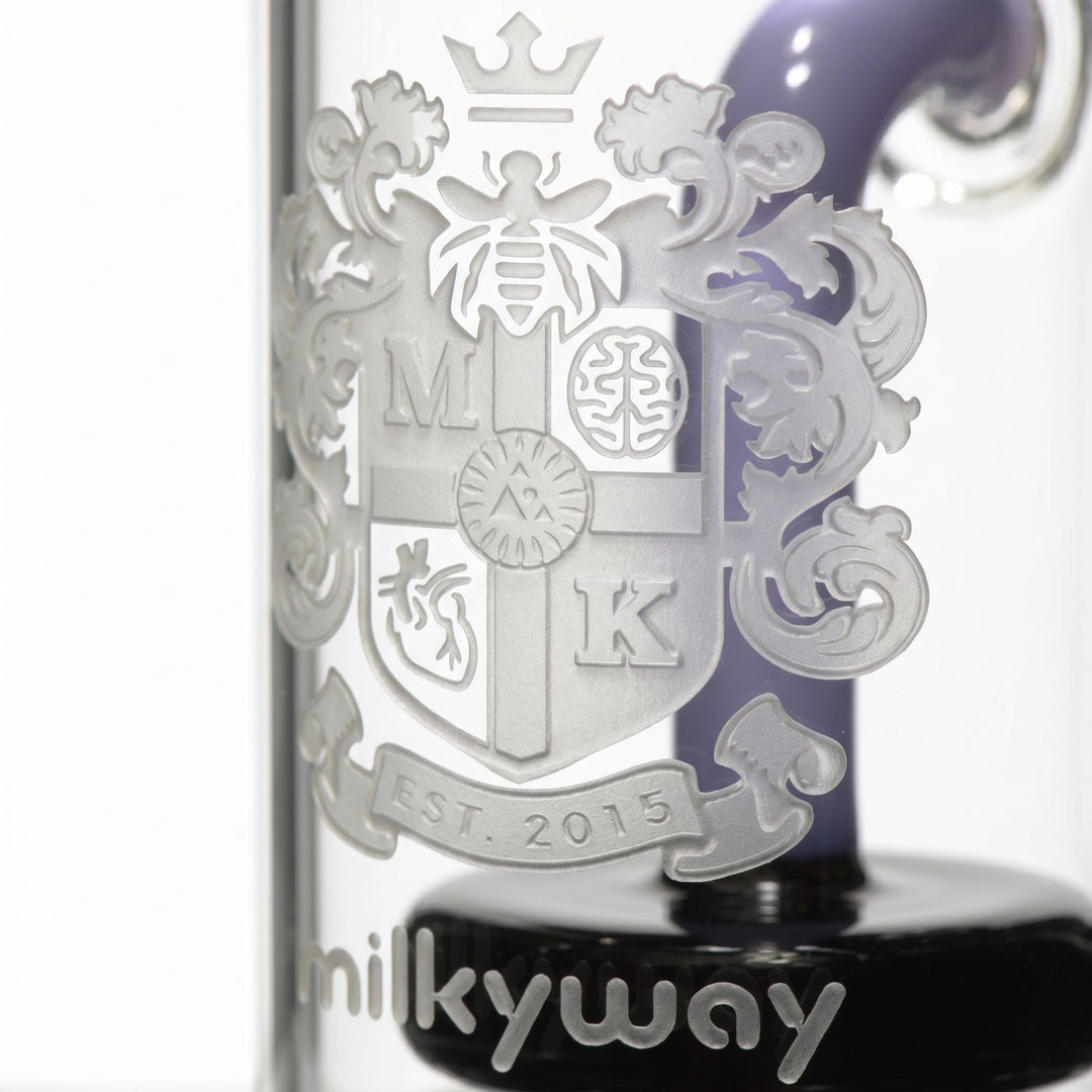 Milky Way Glass 7" Coat of Arms Dab Rig (Jade Purple)