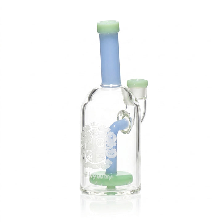 Milky Way Glass 7" Coat of Arms Dab Rig (Green & Blue)