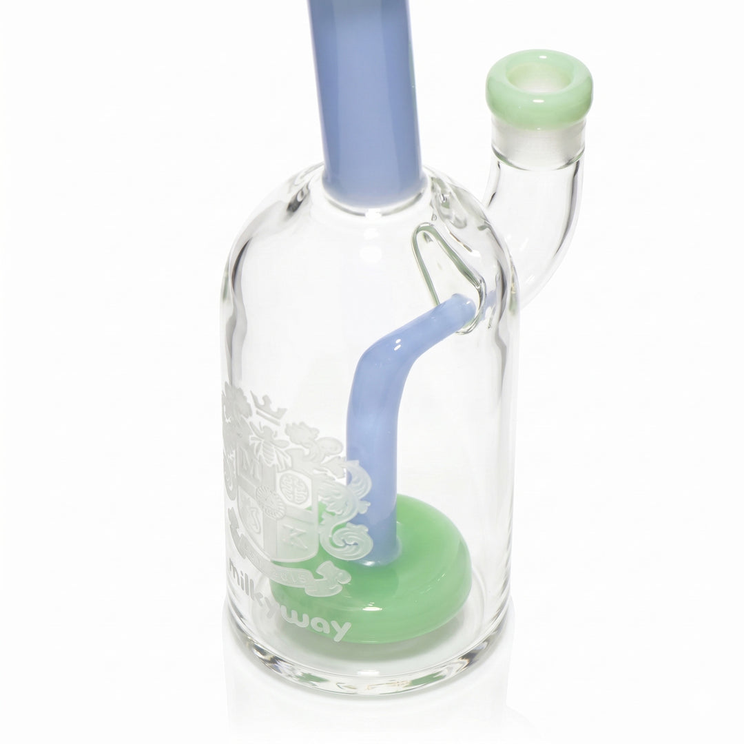Milky Way Glass 7" Coat of Arms Dab Rig (Green & Blue)