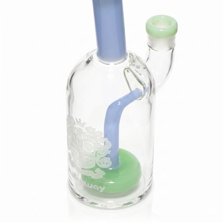 Milky Way Glass 7" Coat of Arms Dab Rig (Green & Blue)