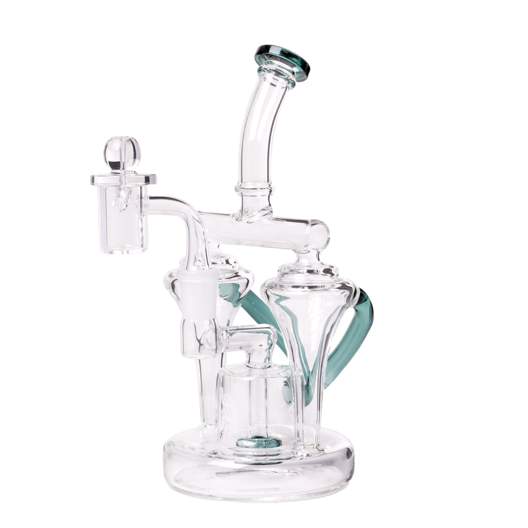Human Grade 8.5" Dualing Recycler Dab Rig (Lake Green)