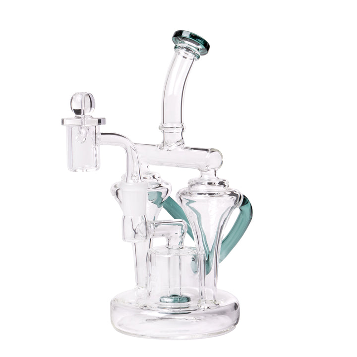 Human Grade 8.5" Dualing Recycler Dab Rig (Lake Green)