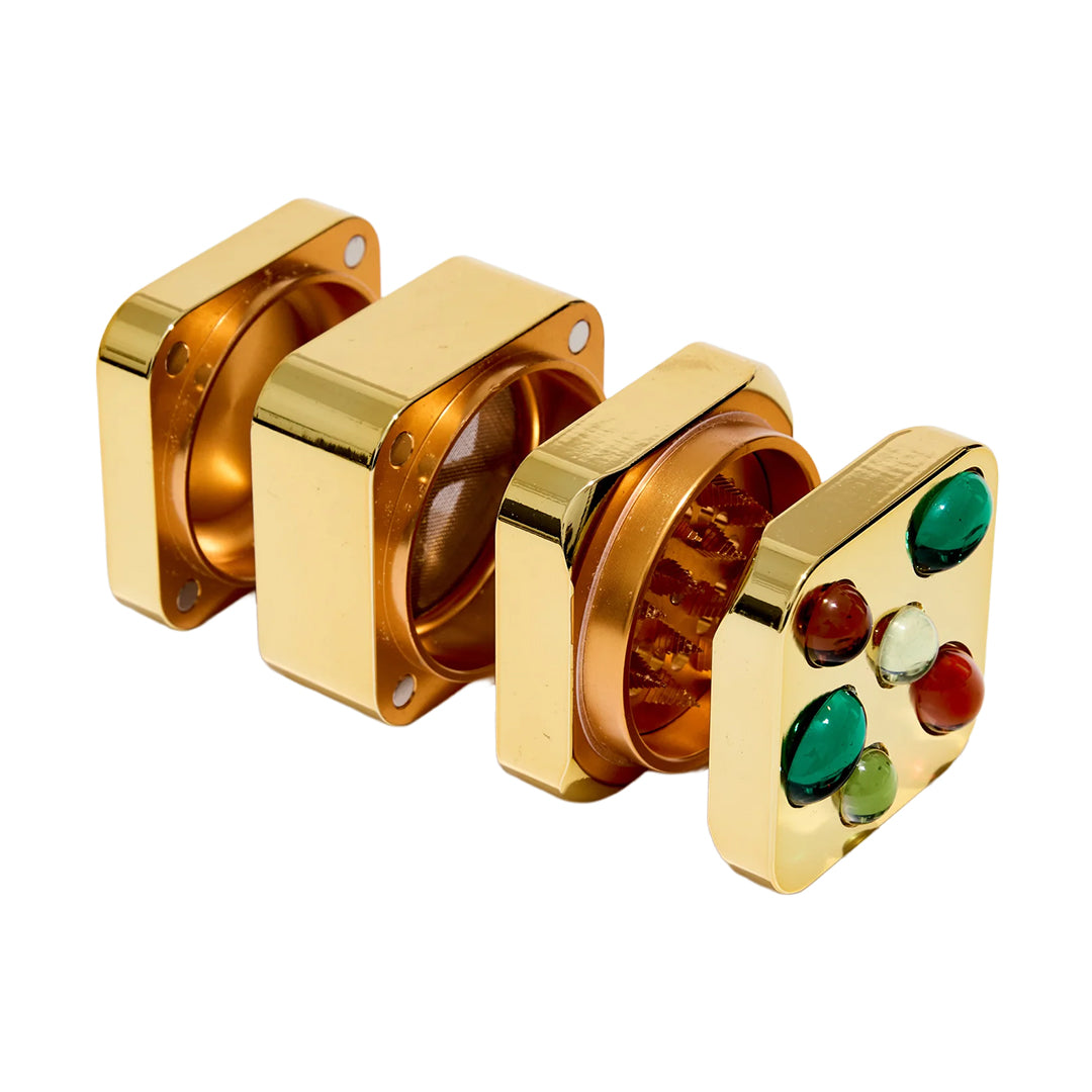 Edie Parker Gemstoned Grinder (Gold)