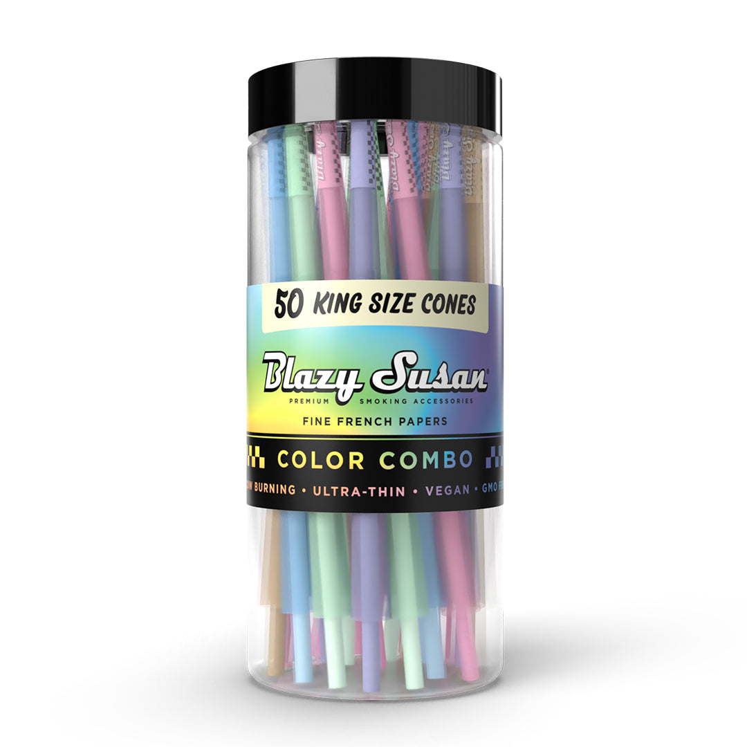 Blazy Susan Color Combo Cones King Size (50 Count)