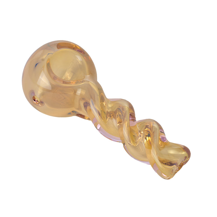 Human Grade Twist Spoon Hand Pipe Model A (Pink Fuming)
