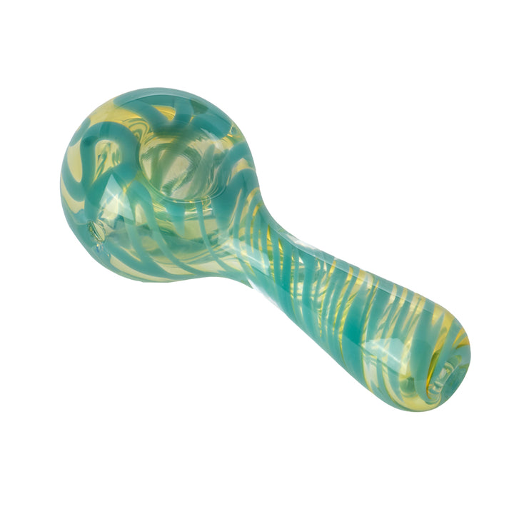 Human Grade Spoon Pipe Model A (Blue with Silver Fuming)