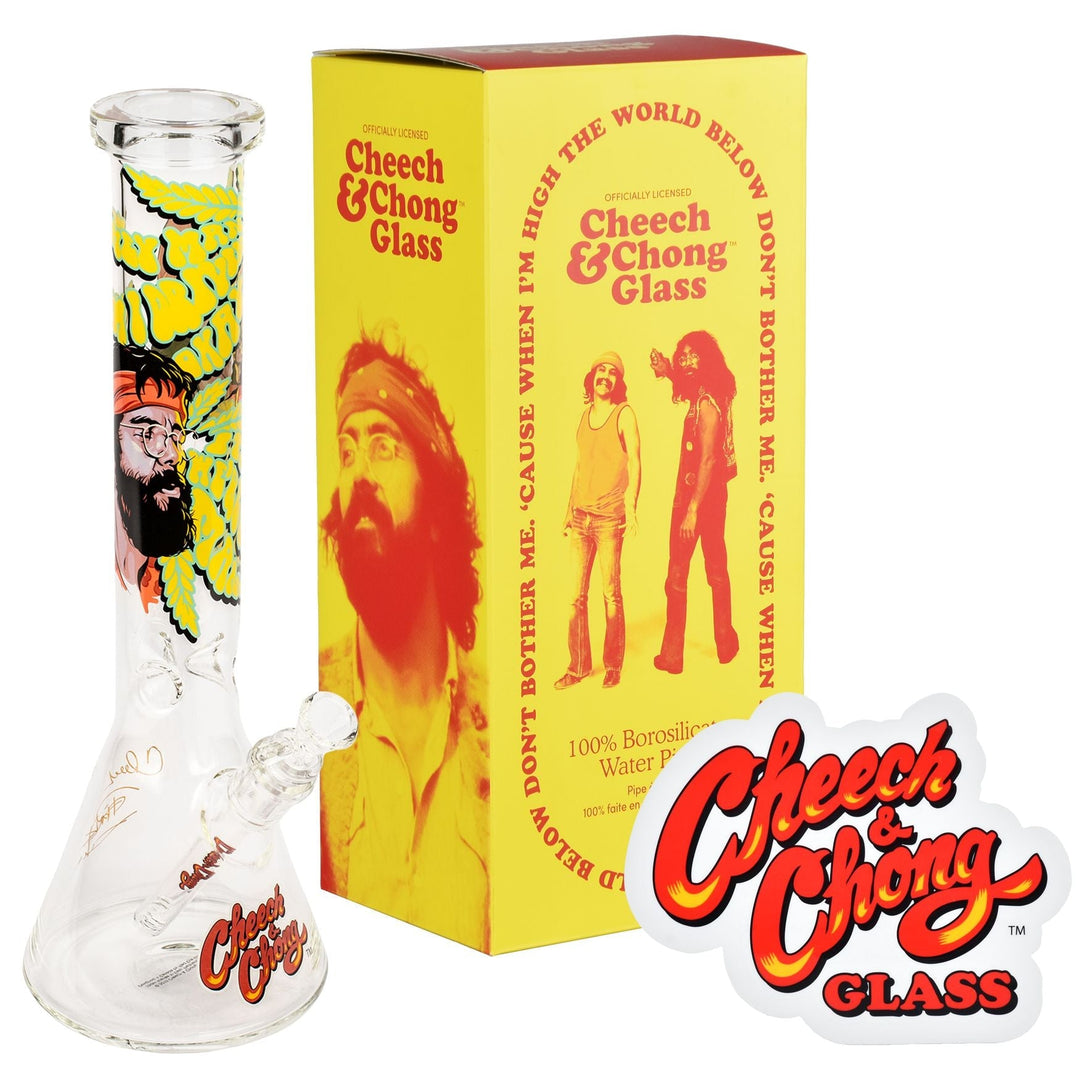 Cheech & Chong Glass Parked Beaker Bong