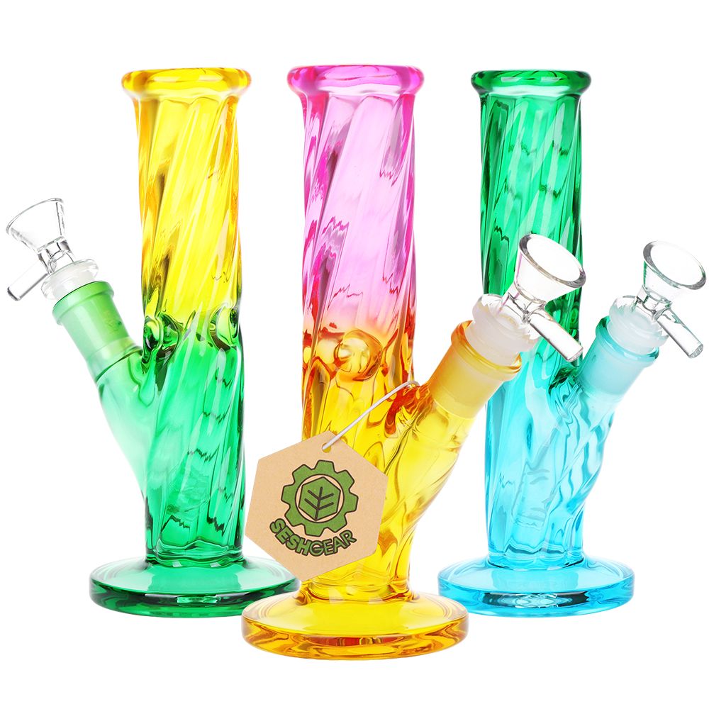 Twist Ombre Straight Tube Glass Water Pipe