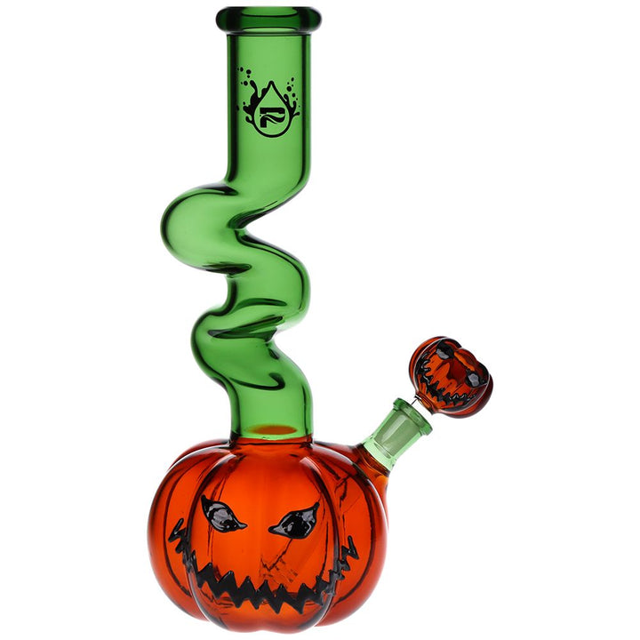 Twisty And Wicked Jack-O-Lantern Glass Water Pipe