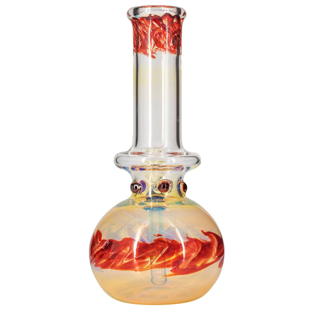 LA Pipes Time Traveler Silver Fumed Pull-Stem Bubble Bong 8"