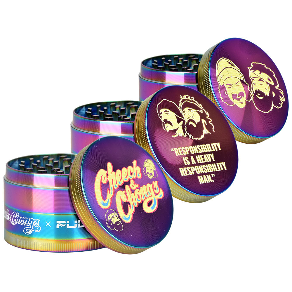 Cheech & Chong's™ x Pulsar Rainbow Metal Grinder (4 Piece)