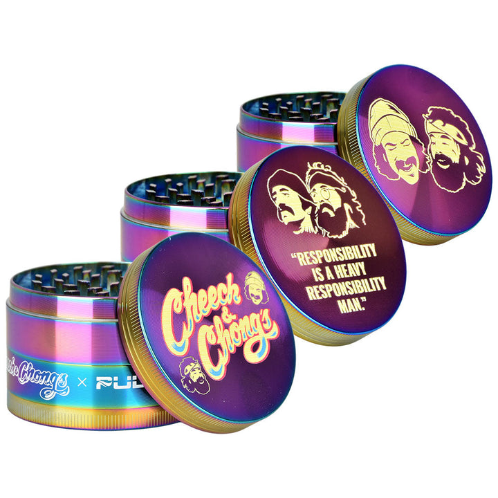 Cheech & Chong's™ x Pulsar Rainbow Metal Grinder (4 Piece)