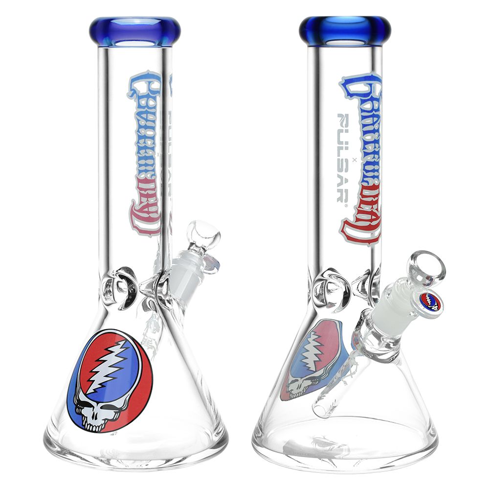 Grateful Dead x Pulsar Steal Your Face Beaker Glass Water Pipe