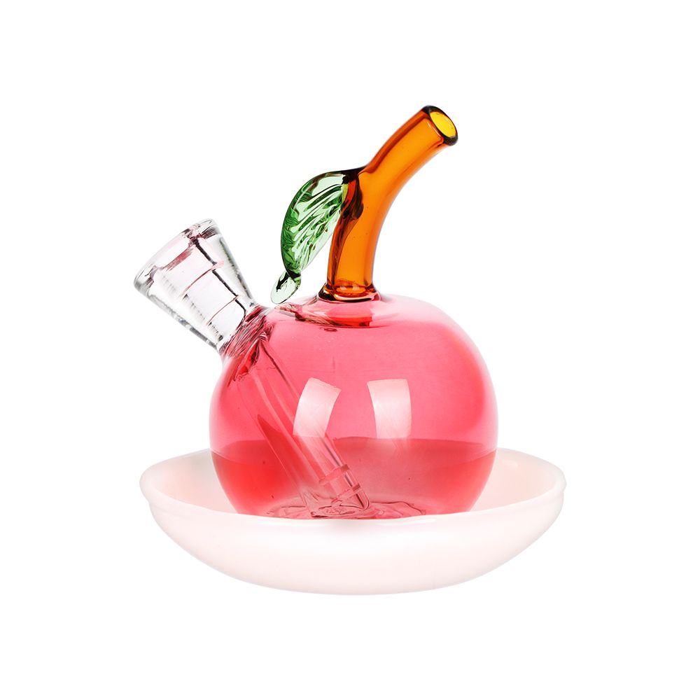 Astounding Apple on Dish Glass Cone Bubbler