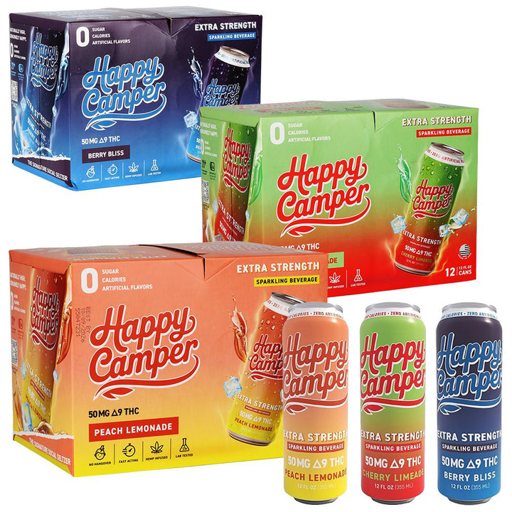 Happy Camper D9 THC Sparkling Beverage | 50mg | (12ct Case)