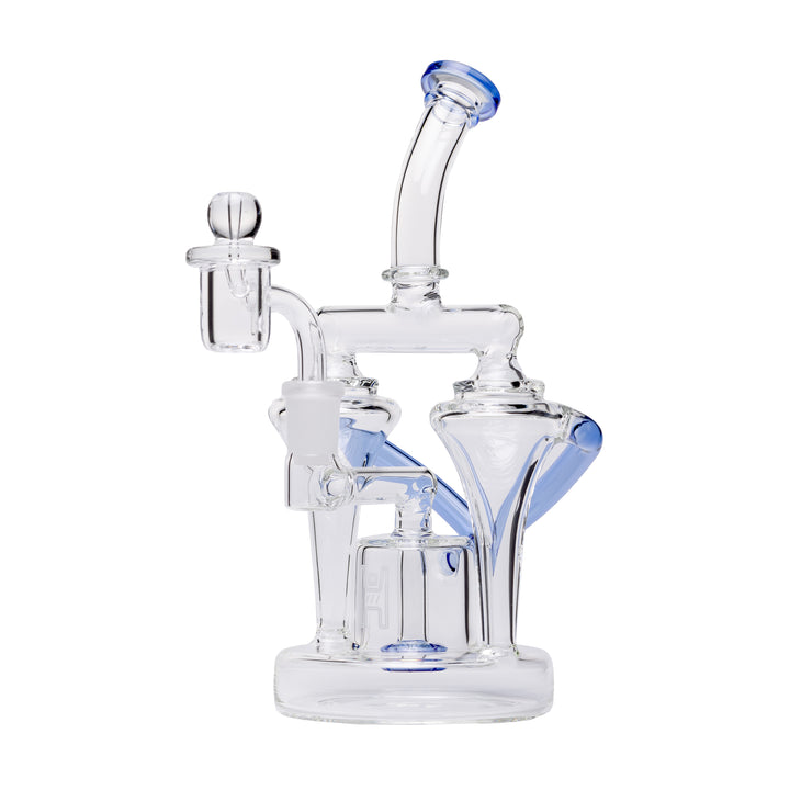 Human Grade 8.5" Dualing Recycler Dab Rig (Blue)