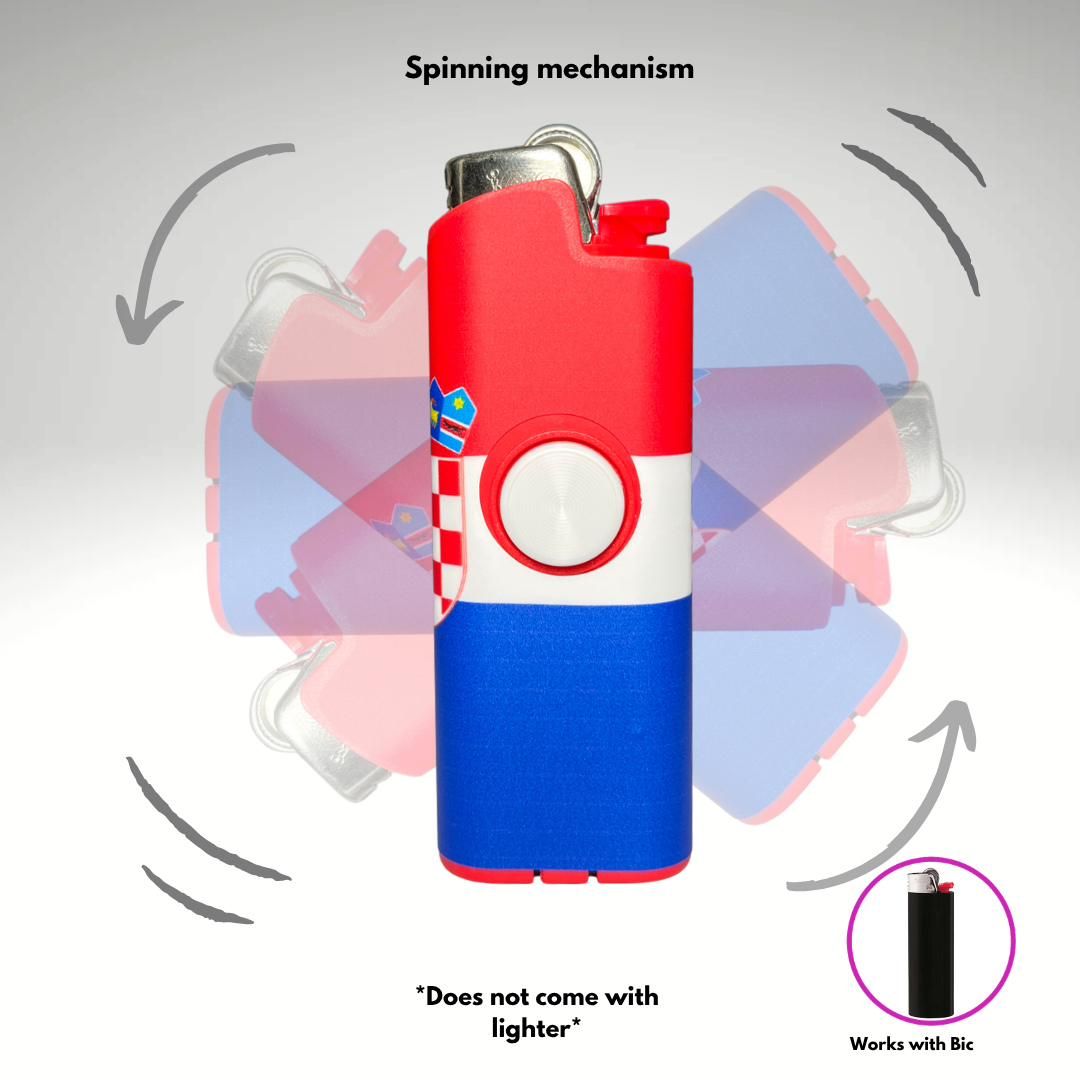 Fidget Spinner Lighter Case (Croatian Flag)