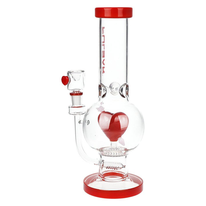 Cupids Heart Bubble Base Glass Water Pipe