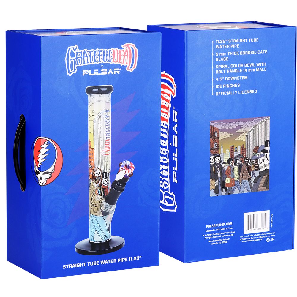 The Grateful Dead x Pulsar Inside Print Straight Tube Glass Water Pipe
