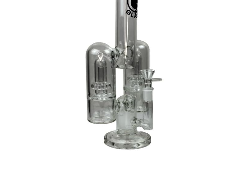 14" Rocket Ship Dual Showerhead Perc Glass Water Pipe