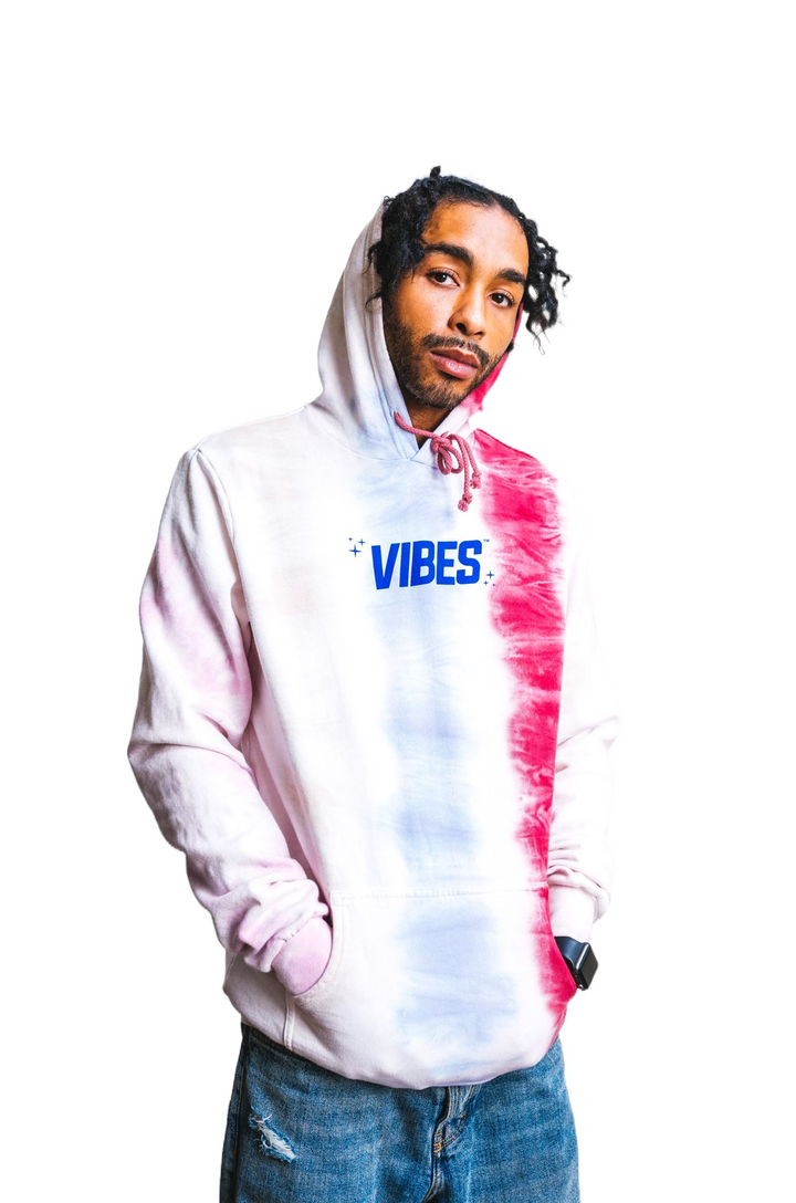 VIBES Vibe Tribe Striped Tie Dye Hoodie