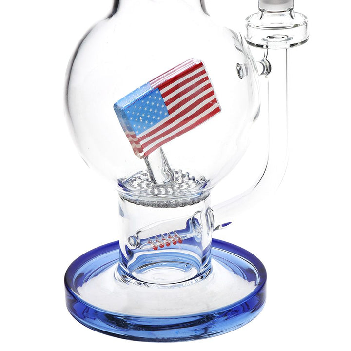 Pulsar American Flag Celebration Bubble Base Glass Water Pipe