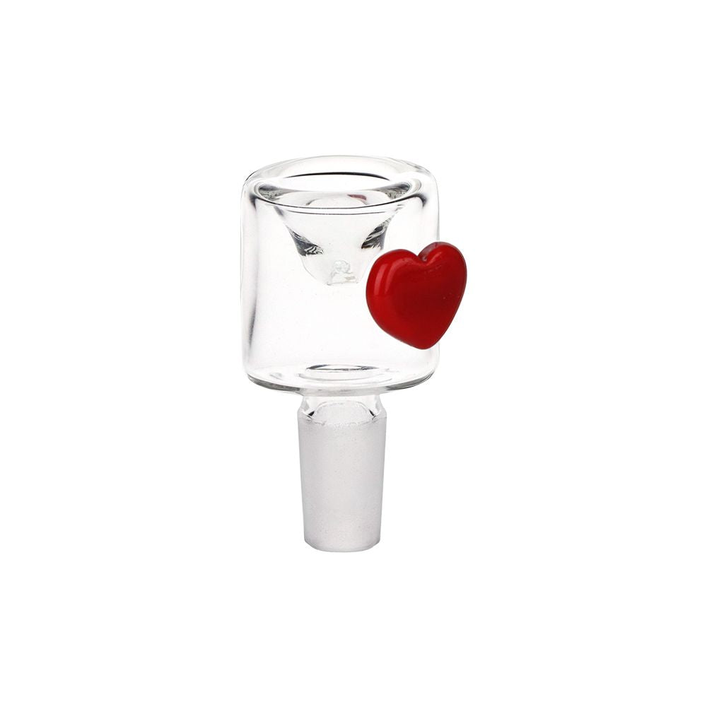Cupids Heart Bubble Base Glass Water Pipe