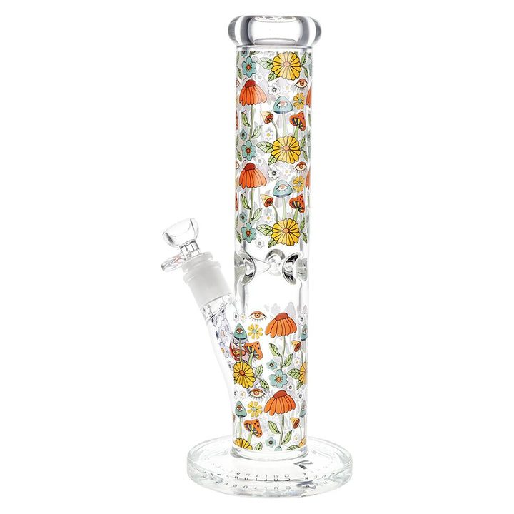 Flower Vision Straight Tube Glass Water Pipe