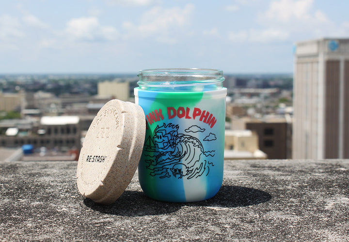 RE:STASH JAR 8oz Pink Dolphin Tie-Dye (+Re:vider)