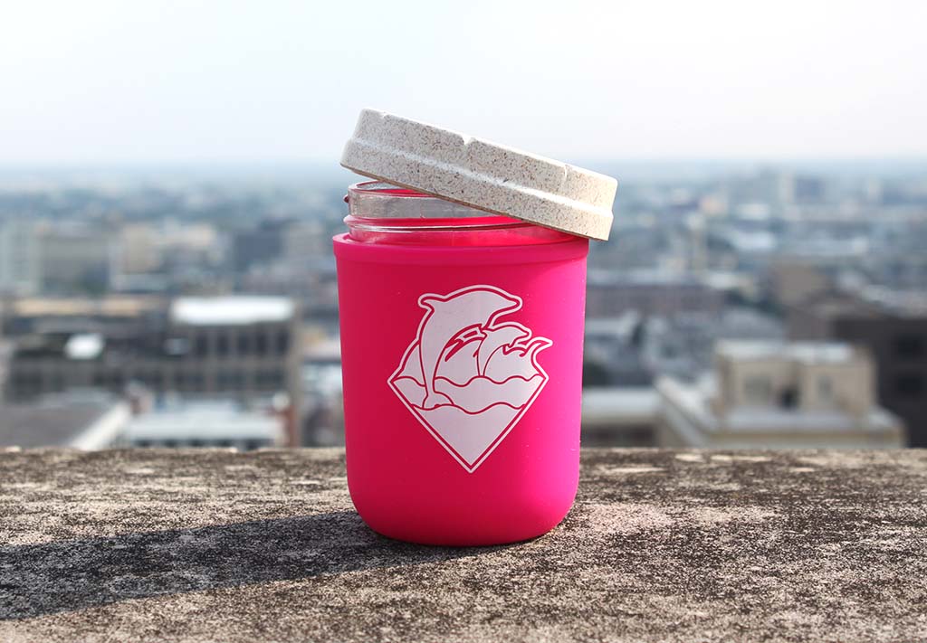 RE:STASH JAR 8oz Pink Dolphin "Waves Puff"  (+Re:vider & Boveda)