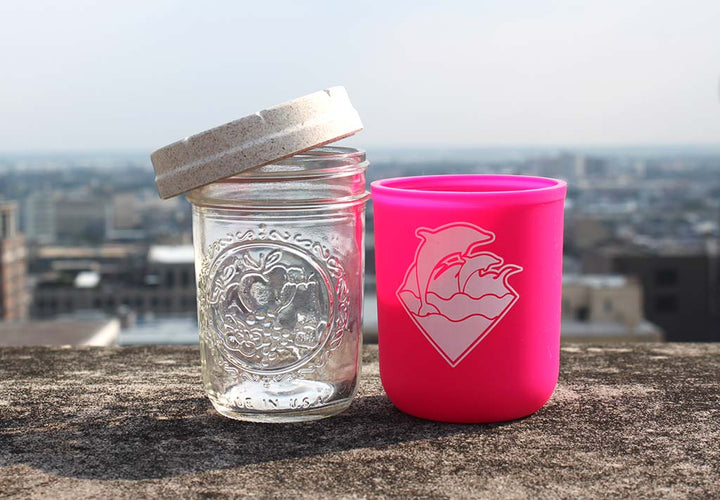 RE:STASH JAR 8oz Pink Dolphin "Waves Puff"  (+Re:vider & Boveda)