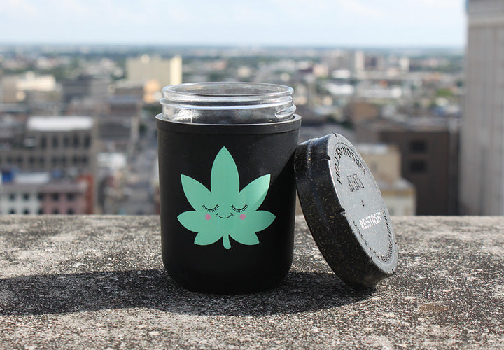 RE:STASH JAR 8oz Happy Leaf (+Re:vider & Boveda Pack)