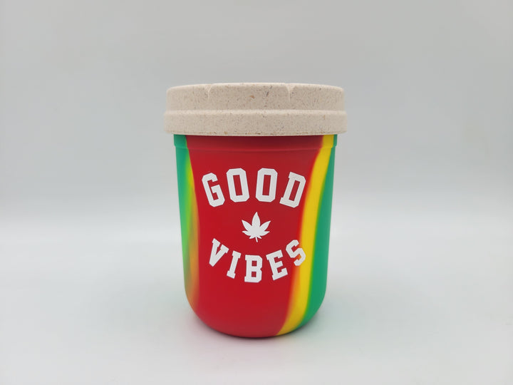 RE:STASH 8oz Rasta Tie-Dye "Good Vibes" (+Re:vider, Boveda)