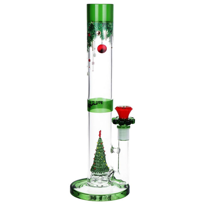 Pulsar Christmas Tree Perc Glass Straight Tube Water Pipe