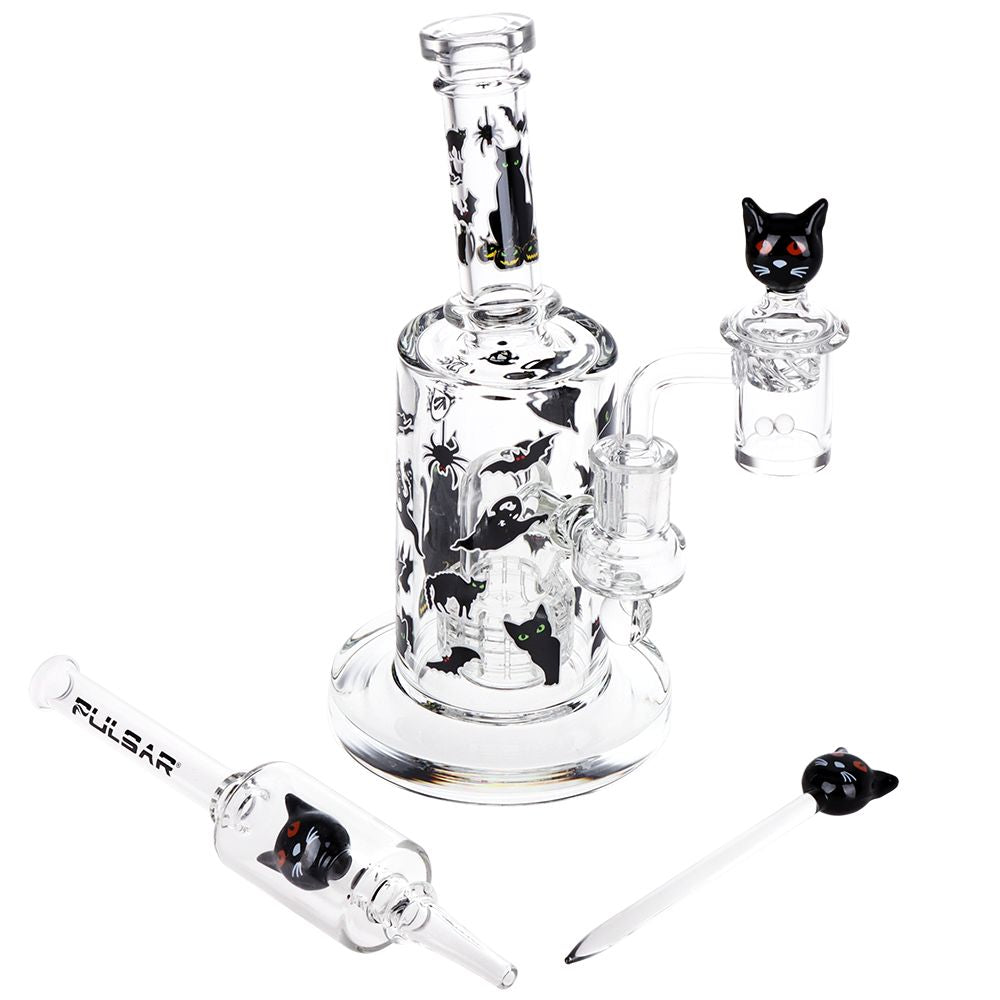 Pulsar Superstitious Kitty Glass Dab Rig Set