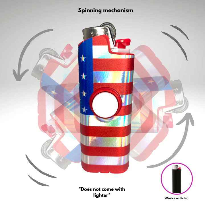 Fidget Spinner Lighter Case (American Flag)