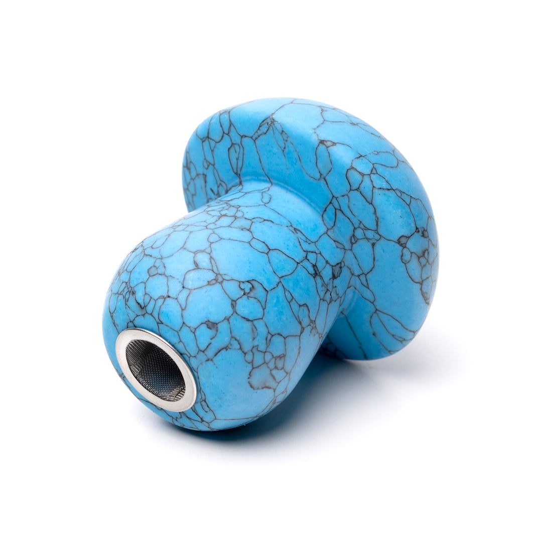 Blue Turquoise Gemstone Mushroom Pipe