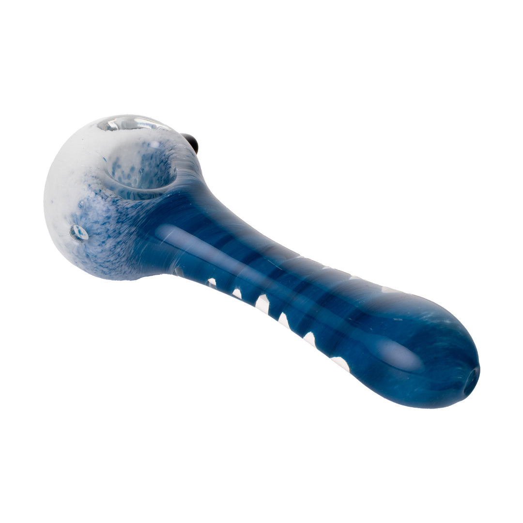 Human Grade Inside Out Twist Pipe (White Frit with Blue)
