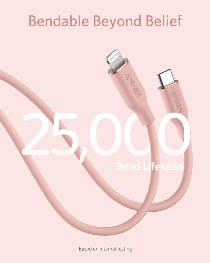 Anker <b>641</b> USB-C to Lightning Cable (Flow, 3 ft Silicone)