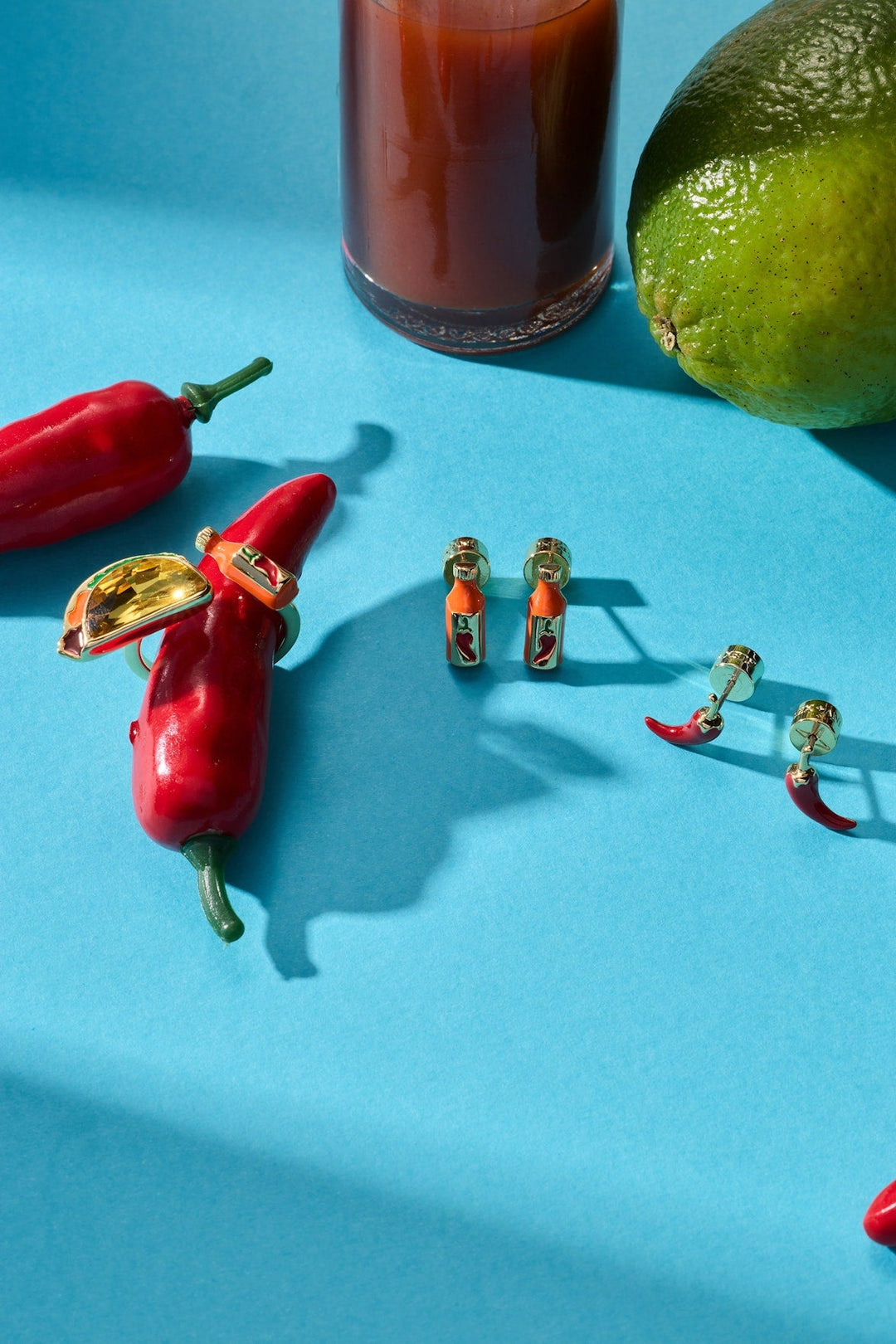 Taco Hot Sauce & Pepper Stud Set