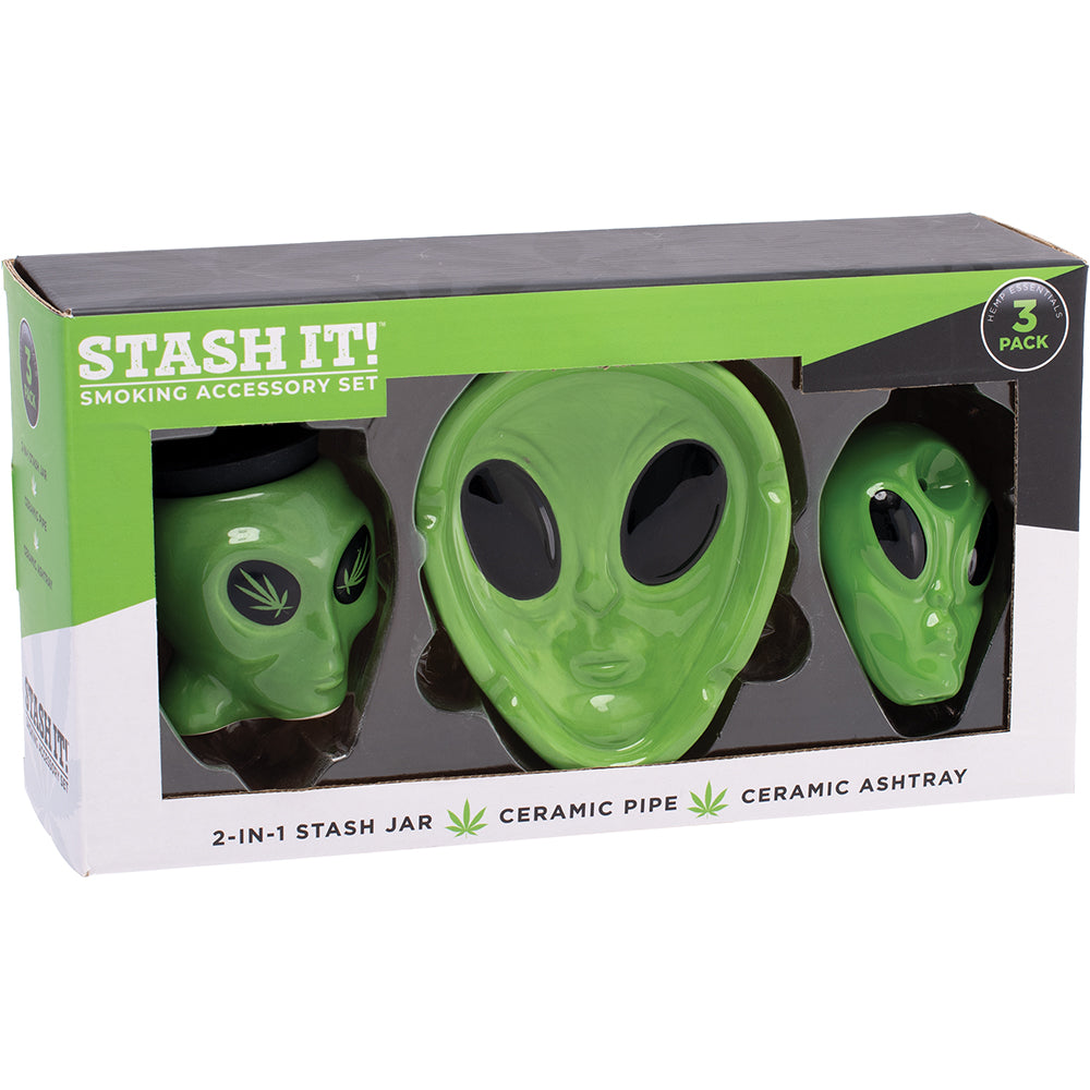 Alien Smoker's Kit (AshTray, Jar & Pipe)